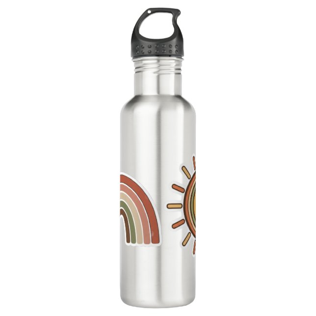 Garrafa Boho Sun & Rainbow Water Bottle  (Frente)