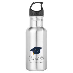 Garrafa Boina de Graduado Minimalista & Nome Personalizado