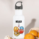 Garrafa Bolas de Esporte Personalizadas<br><div class="desc">Por que escolher apenas um? Celebre o seu amor por todos os esportes com esta garrafa de água com tema de bola esportiva. Tem basquete, beisebol, boliche, futebol e golfe. Perfeito para um garoto, uma garota, um treinador ou qualquer um! Personalize com um nome ou nome de equipe!</div>