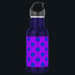 Garrafa Bolinhas azuis em roxo<br><div class="desc">Bolinhas azuis em roxo</div>