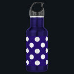 Garrafa Bolinhas brancas em azul escuro<br><div class="desc">Bolinhas brancas em azul escuro</div>