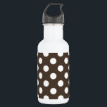 Garrafa Bolinhas brancas em castanho<br><div class="desc">Bolinhas brancas em castanho</div>