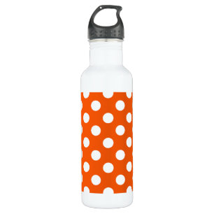Garrafa Bolinhas brancas em laranja