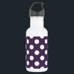 Garrafa Bolinhas brancas em roxo de ameixa<br><div class="desc">Bolinhas brancas em roxo de ameixa</div>