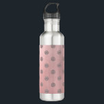Garrafa Bolinhas Modernas de Glama Rosa-Dourado rosas<br><div class="desc">Garrafa de Água.</div>