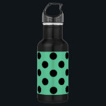 Garrafa Bolinhas pretas em verde-menta<br><div class="desc">Bolinhas pretas em verde-menta</div>