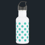 Garrafa Bolinhas turquesas<br><div class="desc">Bolinhas de turquesa sobre fundo branco</div>