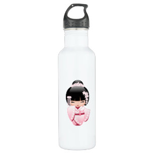 Garrafa Boneca White Kimono Kokeshi - Garota Gisha Bonita