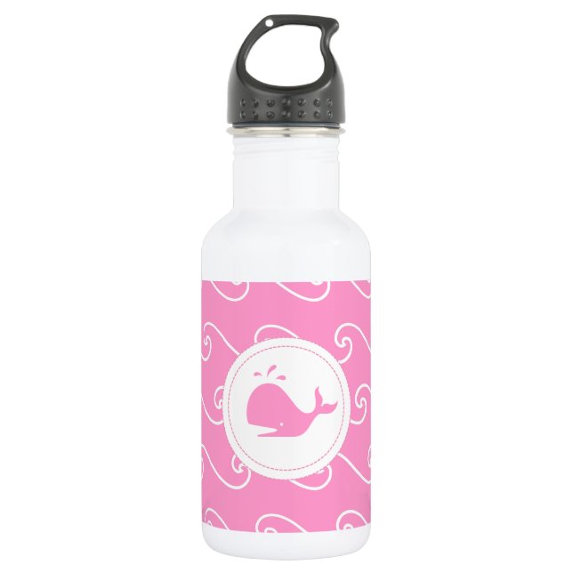 Garrafa Bonito na Baleia Rosa-Brilhante e Ondas (Frente)
