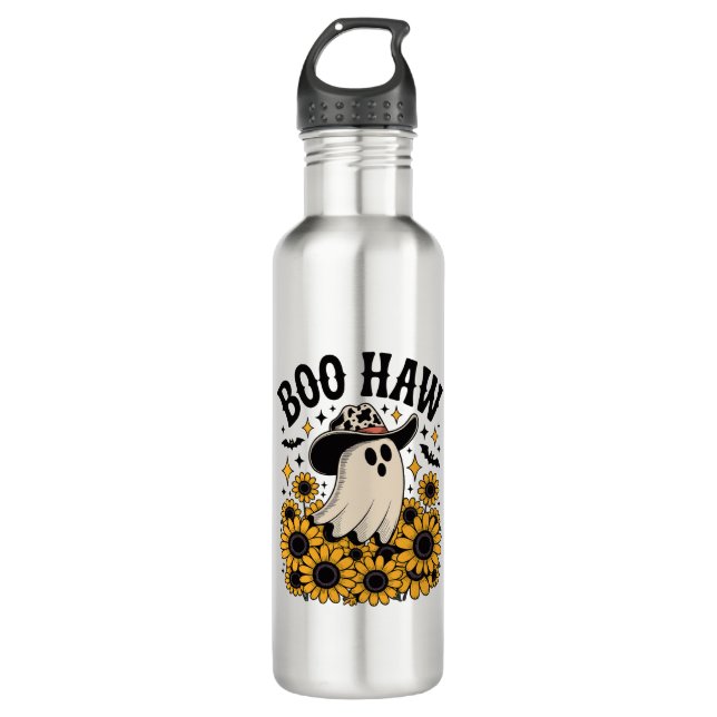 Garrafa Boo Haw Cow Ghost Western Halloween (Frente)