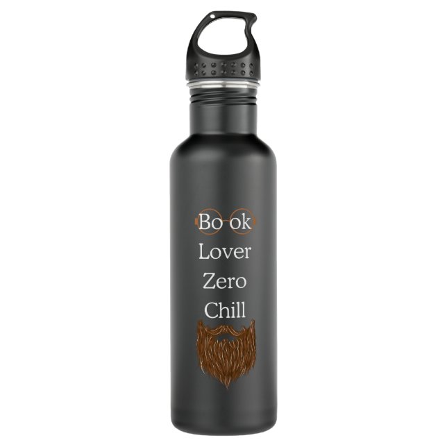 Garrafa Book Lover Zero Chill Black Water Bottle (Frente)