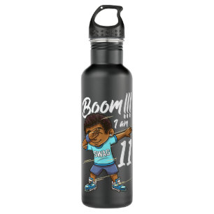 Garrafa Boom Im 11 Anos Menino Negro Batido 11 Birthda