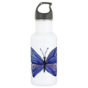 Garrafa Borboleta Azul Aquarela Cartucho Água Personalizad