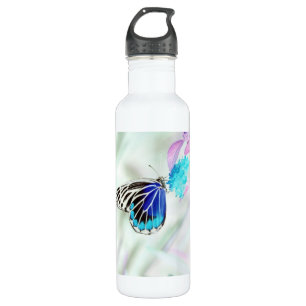 Garrafa Borboleta bonita na flor - foto negativa