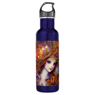 Garrafa Borboleta E Deusa De Jardim Em Blues Aquálticos C