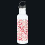 Garrafa Borboletas Cores Aquáticas Cor de Rosa<br><div class="desc">Pintura de borboletas cor de coral rosa e branca.</div>