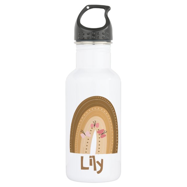 Garrafa Borboletas-de-chuva-brancas Borboletas cor-de-rosa (Frente)