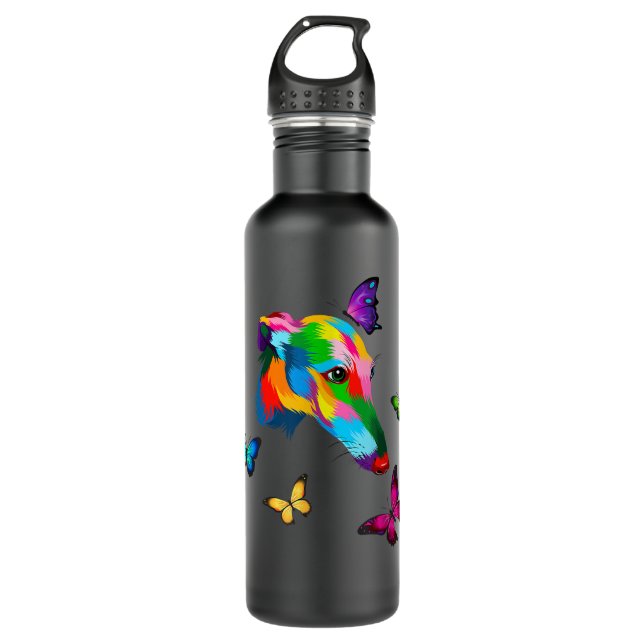 Garrafa borboletas de Greyhound coloridas (Frente)