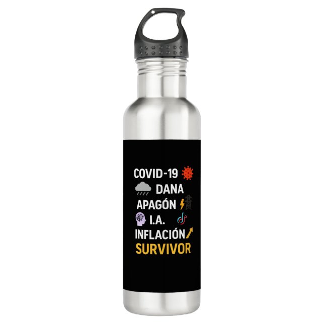Garrafa Botella acero inoxidable “Survivor” – Humor digita (Frente)