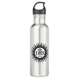 Garrafa Botella de agua con el monograma IHS