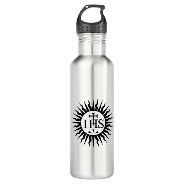 Garrafa Botella de agua con el monograma IHS (Frente)