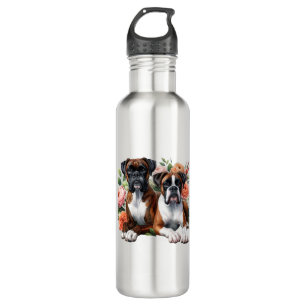 Garrafa Boxer Dog Duo Entre As Flores