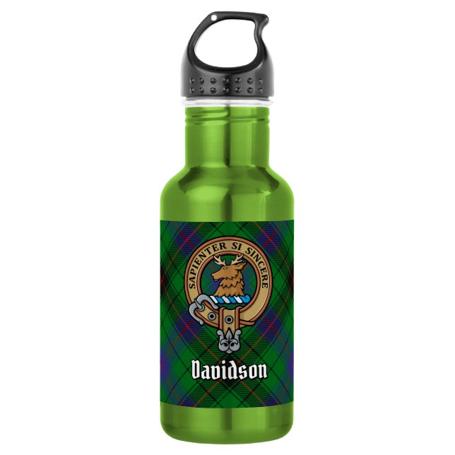 Garrafa Brasão do Clã Davidson sobre Tartan (Frente)
