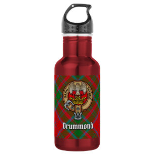 Garrafa Brasão do Clã Drummond sobre Tartan