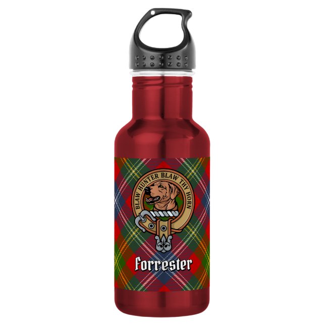 Garrafa Brasão do Clã Forrester sobre Tartan (Frente)