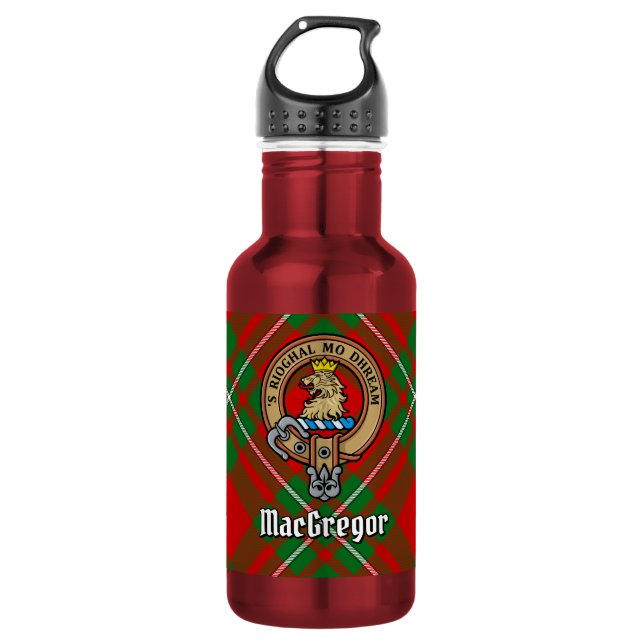 Garrafa Brasão do Clã Gregor sobre Tartan (Frente)