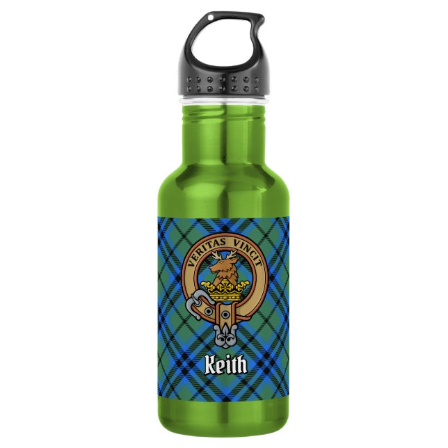 Garrafa Brasão do Clã Keith sobre Tartan (Frente)