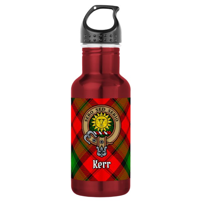 Garrafa Brasão do Clã Kerr sobre Tartan (Frente)