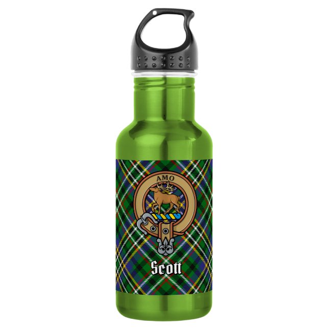 Garrafa Brasão do Clã Scott sobre Tartan Verde (Frente)