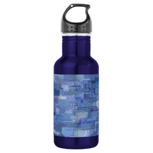 Garrafa Brick Abstrato Winter Blues Stainless Steel Water
