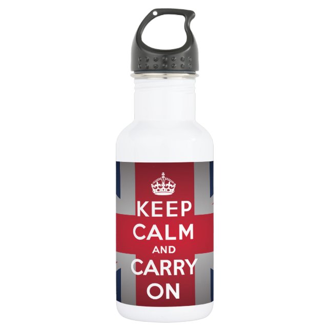 Garrafa British Keep Calm Carregar 32. oz. (Frente)