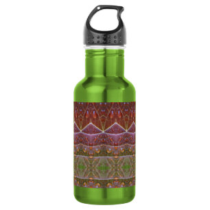 Garrafa Bronze e Folha Verde Ikat Zen
