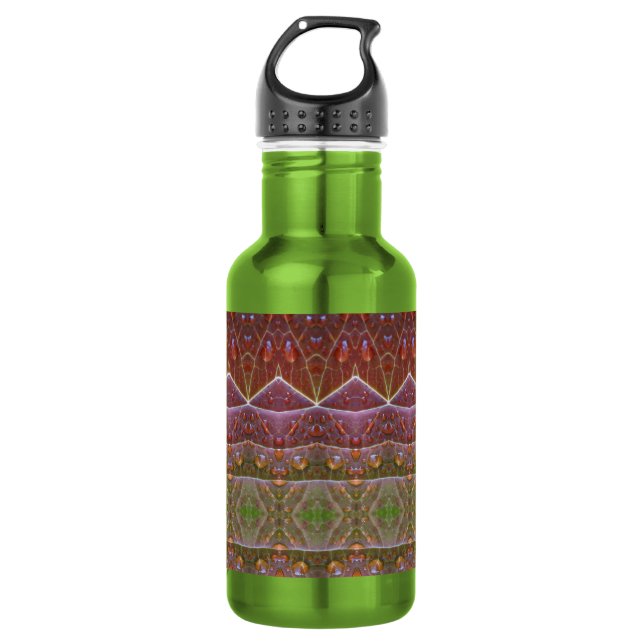 Garrafa Bronze e Folha Verde Ikat Zen (Frente)
