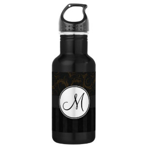 Garrafa Bronze em Sabas Florais Negras, Stripes e Monogram
