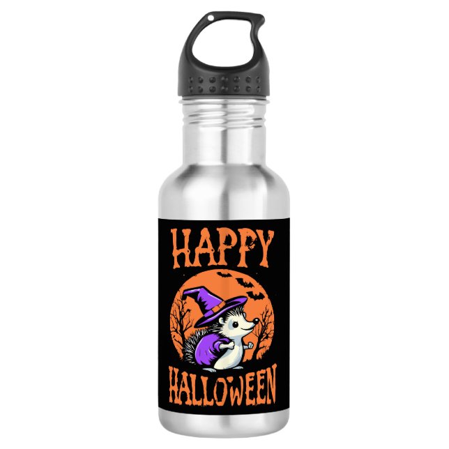 Garrafa Bruxa de Ourico Feliz Halloween (Frente)