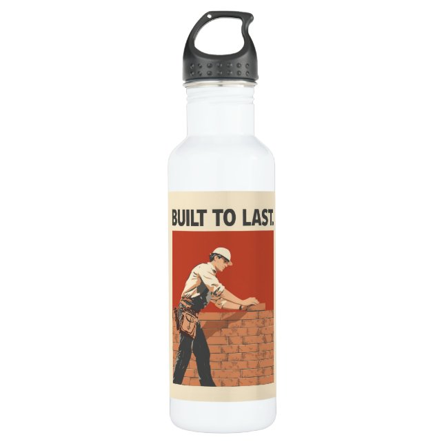 Garrafa Built To Last Mason Construction Worker Art - Prof (Frente)