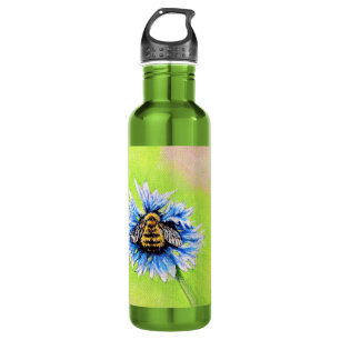 Garrafa Bumble Bee em uma pintura de flor