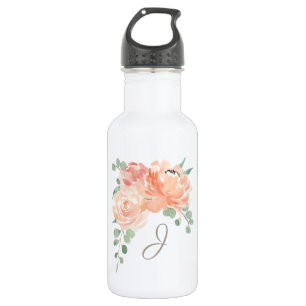 Garrafa Buquê Floral de Pêssego com qualquer Monograma