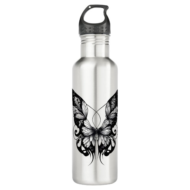 Garrafa Butterfly Wild Animal Nature Illustration Art Tatt (Frente)