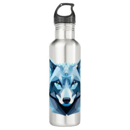 Garrafa Cabeça de Lobo Geométrico Azul