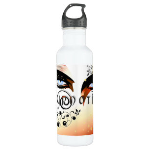 Garrafa Cabeça de Olhos Hipnóticos Azuis