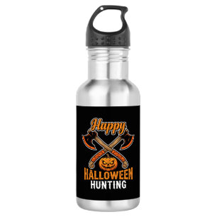 Garrafa Caça de Halloween Machados Cruzados Jack O Lantern