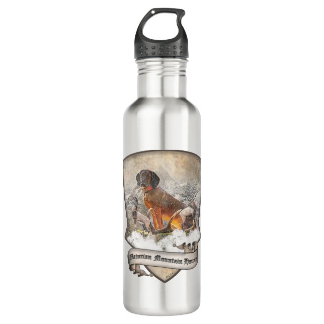 Garrafa Caça-Montanha Bávaro, Arte (Frente)