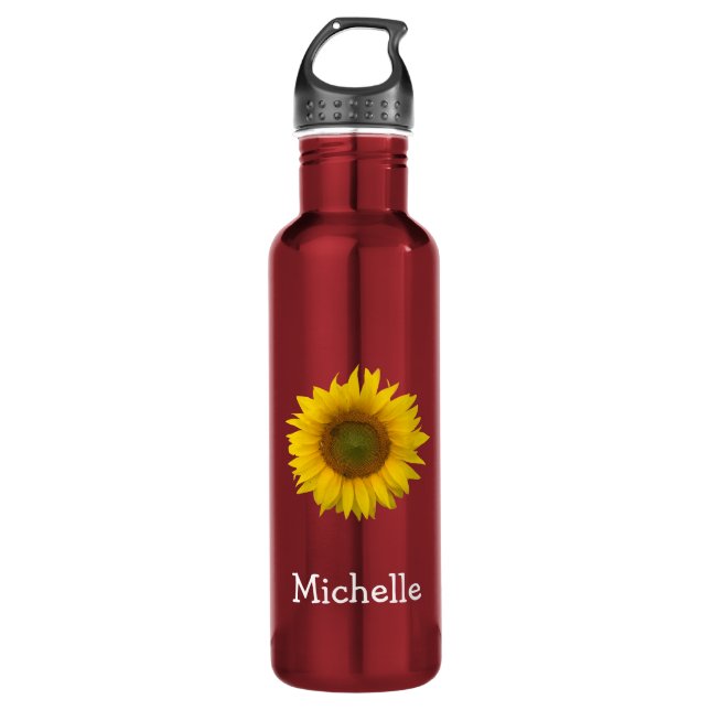 Garrafa Cachinho Floral Personalizado De Girassol Amarelo (Frente)