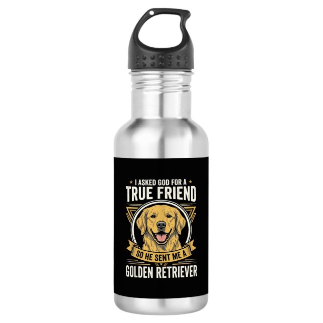 Garrafa Cachorro Amigo Verdadeiro Retriever Dourado (Frente)