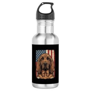 Garrafa Cachorro Bloodhound Patriótico Arte da Bandeira Am